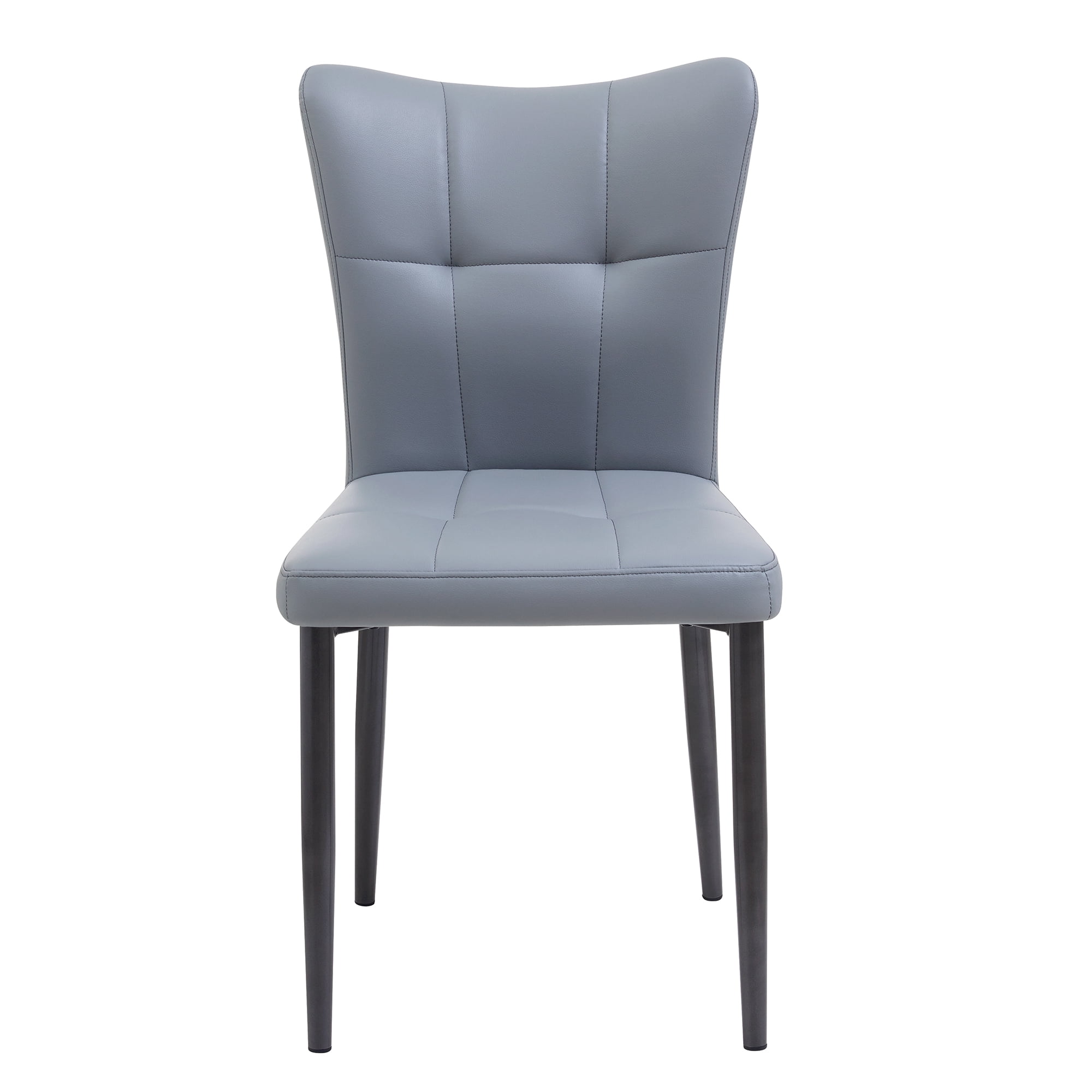 Euroco Upholstered Dining Chairs Set of 2, Modern Kitchen Chairs with High Backrest & Metal Legs for Kitchen Dining Room,Grey