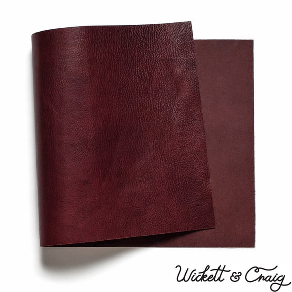 Wickett & Craig 'Milled' Traditional Harness Leather Panels, Burgundy