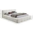 thumbnail image 4 of Pemberly Row Contemporary Soft Cream Chenille Fabric Queen Bed, 4 of 7