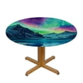 thumbnail image 3 of Acheng Aurora Borealis Space Art Round Tablecloth 100% Polyester Table Cover 31-35, 3 of 8