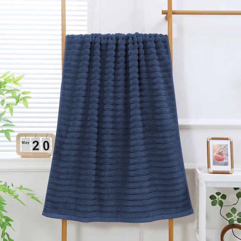 JML Blue Bath Towel Set of 8 Pieces - Cotton Blend Highly Absorbent Towels for Bathroom, 2 Soft Bath Towels, 2 Hand Towels, 4 Washcloths