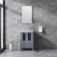 thumbnail image 2 of Volez 24 in W x 18.25 in D Dark Grey Bath Vanity, White Ceramic Top, and 22 in Mirror, 2 of 9