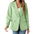 thumbnail image 2 of Womens Solid Color Casual Blazers Open Front Long Sleeve Work Office Jackets Blazer Coat, 2 of 5