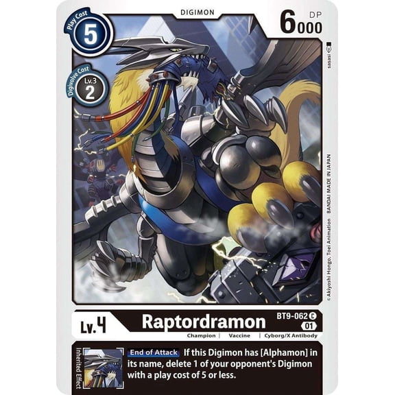 Digimon X-Record Common Raptordramon BT9-062