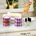 thumbnail image 4 of Yayeee 4 Pack Qtip Holder Bathroom Cotton Swab Canister with Lid Clear Dispenser Set, Purple and White Pattern, 4 of 6