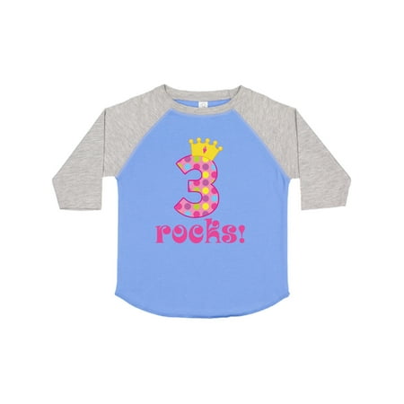 

Inktastic 3rd Birthday Rocks Princess 3 Year Old Gift Toddler Toddler Girl T-Shirt
