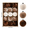 thumbnail image 2 of Summercome Velvet Christmas Ornaments Balls for Tree - 15pcs Shatterproof Christmas Ornaments for Xmas Decorations - Multicolor Brown Neutral Beige, 80mm 3.15inch, 2 of 6