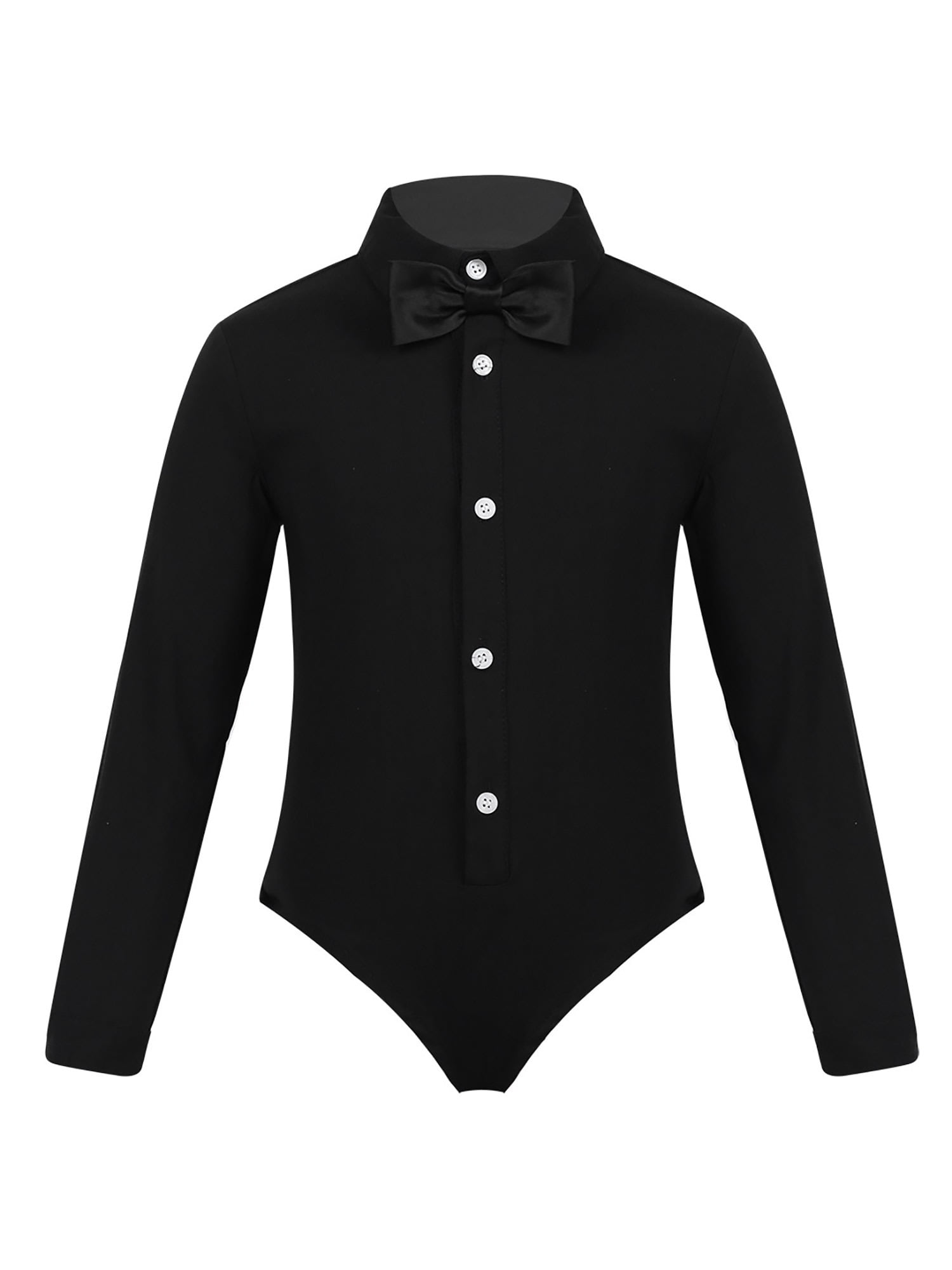 Yeahdor Kids Boys Long Sleeve Ballroom Latin Dance Shirt Romper Tuxedo