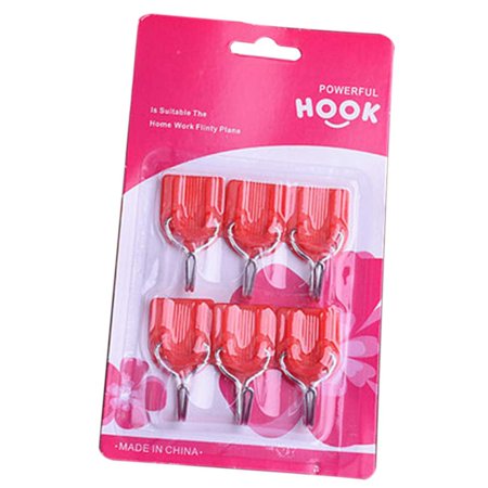 Ustyle 6pcs Wedding Wall Hook Adhesive Sticky Wall Hooks Hanger