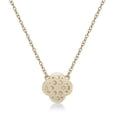 thumbnail image 3 of Mother of Pearl Flower Pendant Necklace in Yellow Gold Plated Sterling Silver with Cubic Zirconia Halo - 18 Inch Adjustable Cable Chain, 3 of 10