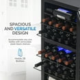 thumbnail image 4 of Newair Freestanding 28 Bottle Dual Zone Compressor Wine Fridge in Stainless Steel, Adjustable Racks and Exterior Digital Thermostat, 4 of 20