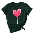 thumbnail image 2 of Meichang T-Shirts Cœur d'Amour pour Femmes T-Shirts de la Saint-Valentin T-Shirts Graphiques Cœur Manches Courtes Coupe Ample Pull Col Rond Mignon T-Shirts Blouses, 2 of 6