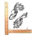 thumbnail image 2 of feather rose large 8.25" temporary arm tattoo, 2 of 4