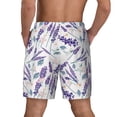thumbnail image 4 of Daiia Lavender Flowers Mens Swim Trunks Swim Shorts Quick Dry Swim Shorts with Mesh Lining Pockets-Small, 4 of 9