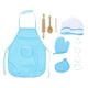 thumbnail image 2 of Children Chef Costume Aprons for Cooking Use 11Pcs Blue Kitchen Set, 2 of 3