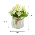 thumbnail image 4 of Artificial Potted Flowers, Small Ceramic Vase Fake Flower Plants Desktop Decoration Indoor for Home and Office, Faux Flowers Hydrangea Decora for Table,Bookshelf,Bedroom,Living Room., 4 of 4