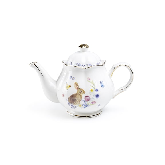 Grace Teaware Meadow Bunny 36oz Fine Porcelain Teapot