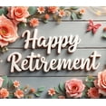 thumbnail image 4 of Floral Design Happy Retirement Decorative Roses Wooden Background Butterfly for Party Celebration Indoor Decoration Photo Shoot, 4 of 8