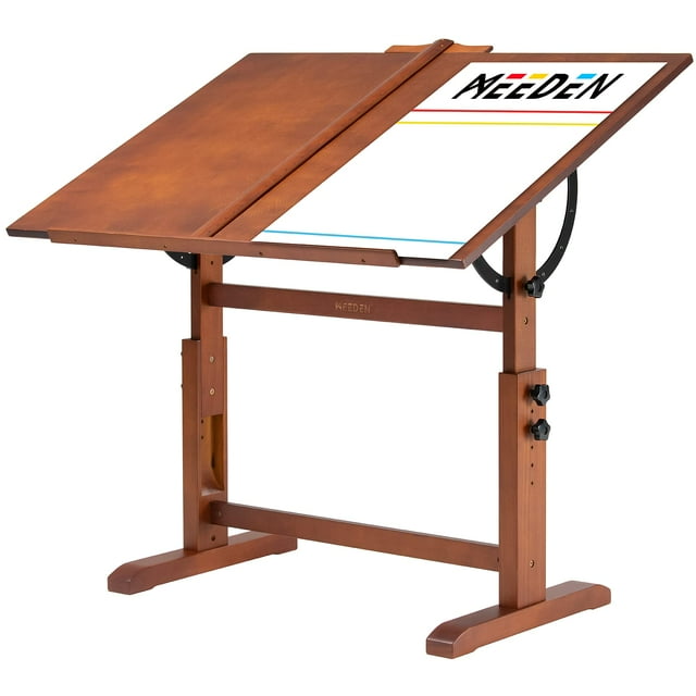 MEEDEN Extra Large Wood Drafting Table, Artist Drawing Table with Height Adjustable, Tilting