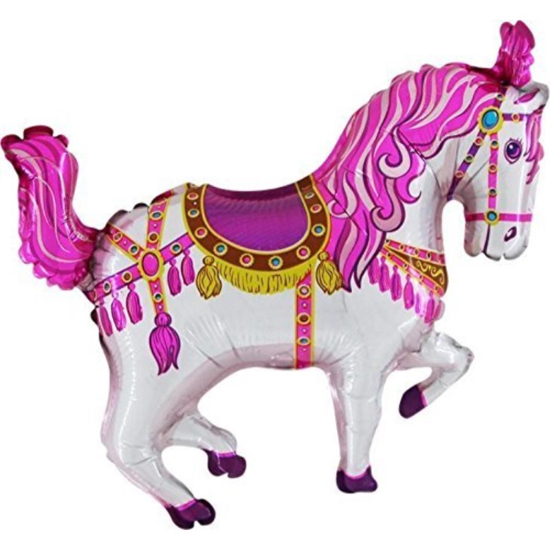 A Charming Galore Horse Balloon 35 Inch Pink Circus/ Carousel/ Carnival