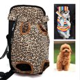 thumbnail image 1 of Pet  Backpack Adjustable Front Fabric Bag Legs Out for Cat Dog Color: Leopard Size:S-small, 1 of 8