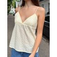 thumbnail image 4 of Women's Eyelet Embroidery Tank Top Deep V Neck Spaghetti Strap Cami Tops Summer Tops, 4 of 6