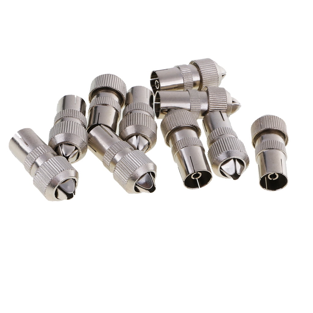 lionlar 10 Pieces 9.5mm RF Female TV Aerial Cable Adaptor Coaxial Connector Plug