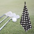 thumbnail image 3 of Toalla de golf premium para bolsa de golf Patrón de tejido de microfibra Toalla de pelota de golf Herramienta de limpieza del club Absorbe el Lunares Macarena Toallas de golf, 3 of 7