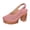 Pink, variant on Khaki Ladies High Heel Closed Toe Sandals With Chunky Sole And Platform For Casual Spring Outings