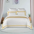 thumbnail image 2 of 400TC Cotton Sateen Triple Edge Embroidery Stripe Duvet Cover Set, 2 of 7
