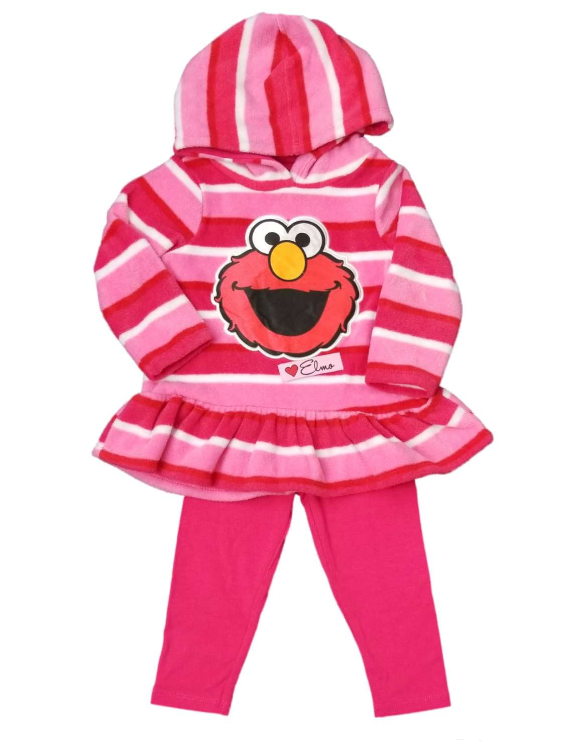 Sesame Street - Nickelodeon Toddler Baby Girls Elmo Outfit Pink Fleece