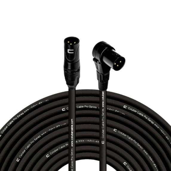 Coluber Cable 3-Pin M-Right Angle Balanced XLR Cable - Premium Cord 100ft