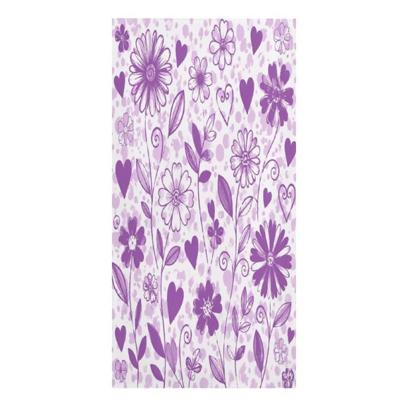 RKSupls Purple Flower Vines Microfiber Beach Towel Absorbent Compact Towels for Swimming Pool Beach Travel Things for Vacation Essentials Adult Gift,61.4×30.3Inch