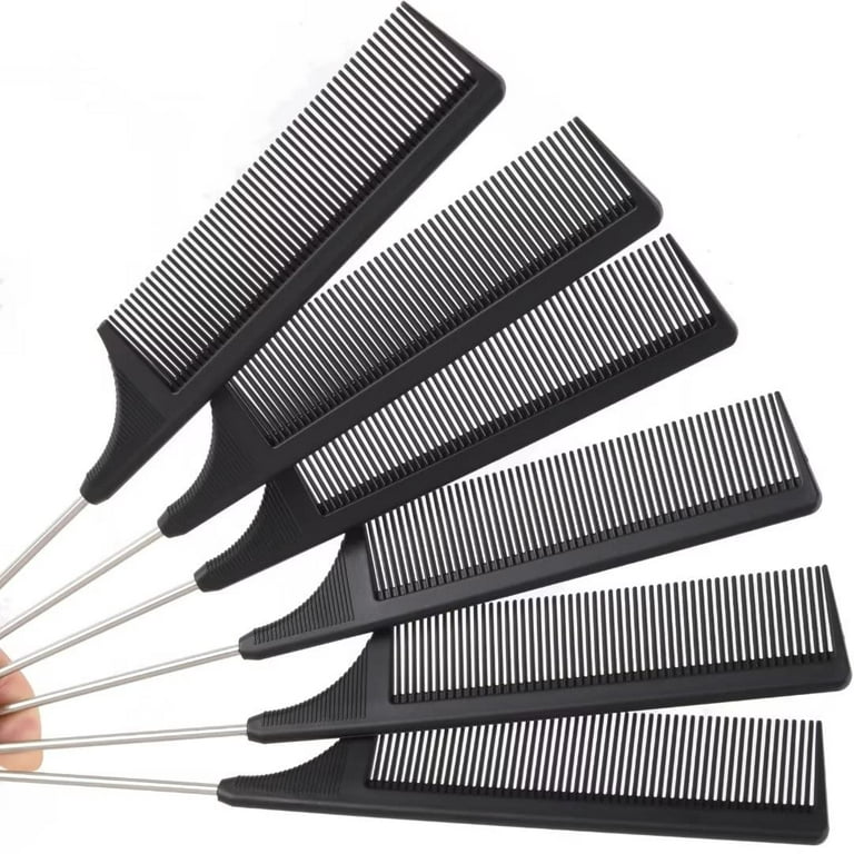 3Pcs Rat Tail Combs Parting Comb, Metal Tail Comb,Steel Pin Rat Tail Women  Hair Combs, Combs for Hair Salon Stylist, Fine Tooth Comb，Stylist Braiding