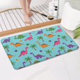 thumbnail image 4 of Light Blue Dinosaur Palm Pattern Bathroom Rugs Mat,Non Slip Microfiber Bathroom Rug,Rubber Backing,Soft Bathroom Mats for Bathroom Floor,Tub and Shower,17x30in(43x75cm), 4 of 5