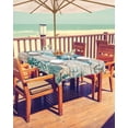 thumbnail image 2 of Fsddascl Teal Starfish Coastal Outdoor Tablecloth - 60x84 Inch Rectangle Dining Table Cover, Summer Beach Nautical Retro Waterproof Outdoor Table Cloth with Umbrella Hole & Zipper for Picnic/Patio, 2 of 7