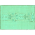 thumbnail image 1 of Ahgly Company Machine Washable Indoor Rectangle Abstract Turquoise Blue Modern Area Rugs, 5' x 8', 1 of 4