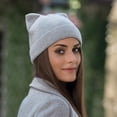 thumbnail image 3 of D-GROEE Women Cat Ear Beanie Hat Wool Braided Knit Trendy Winter Warm Cap, 3 of 7
