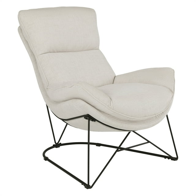 Ryedale Lounge Chair in Cream Fabric with Black Frame