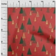 thumbnail image 2 of oneOone Silk Tabby Red Fabric Christmas Tree Quilting Supplies Print Sewing Fabric By The Yard 42 Inch Wide, 2 of 4