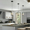 thumbnail image 6 of Miniyam Modern Crystal Pendant Light, 3-Pack Adjustable Hanging Ceiling Lamp for Dining Room, Black, 6 of 7
