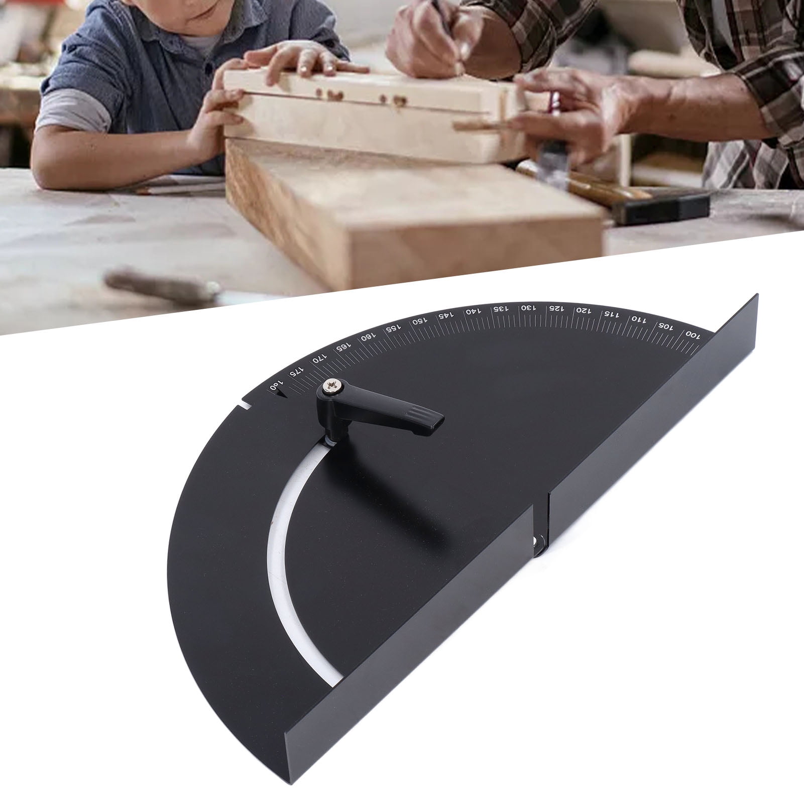 Adjustable Woodworking Protractor, Secure Angle Clamping, Long,Lasting Clear Scale for Crafts