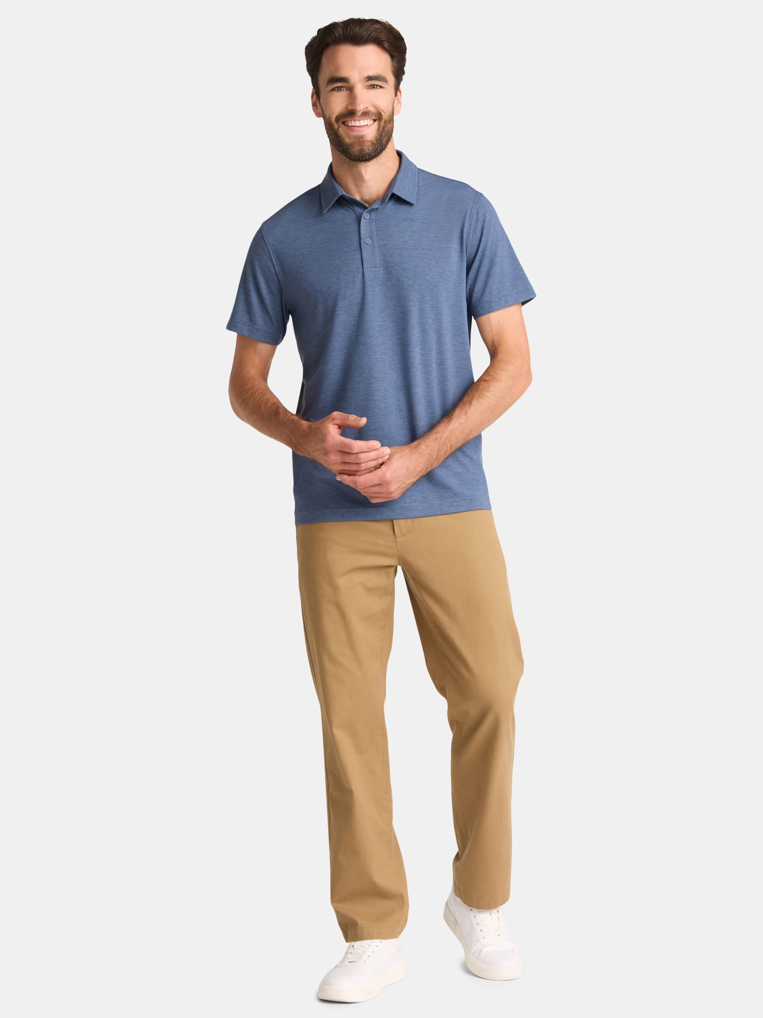 George Men's & Big Men's Poly Polo with Short Sleeves, Sizes S-3XL
