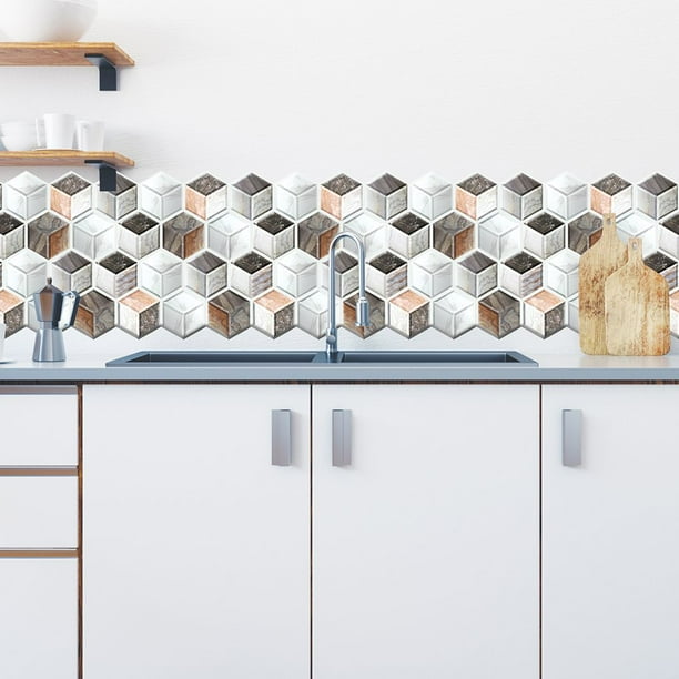 Yuarrent 10 Uds. Calcomanía de pared 3D anticolisión, pegatina de pared extraíble de PVC, Panel de pared de ladrillo Irregular, decoraciones Decoración del hogar #542