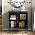 thumbnail image 3 of Vintage Accent Cabinet with Floral Carved Doors, 2 Door Sideboard Storage Cabinet with Adjustable Shelf, Antique Blue, 3 of 6