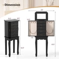 thumbnail image 3 of Gymax Jewelry Wood Cabinet Armoire Storage Box Chest St& Organizer Christmas Gift Black, 3 of 10