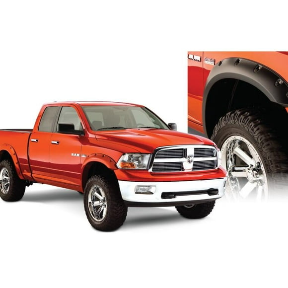 Bushwacker Fender Flare 50911-02 Pocket Style; 2-1/2 Inch Tire Coverage; Matte Black; Dura-Flex 2000 ABS Smooth Plastic; Front 4-3/4 Inch/Rear 5 Inch Flare Height; Set Of 4