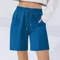 thumbnail image 4 of Taqqpue Women's High Waisted Athletic Running Shorts with Side Pockets,Workout Gym Sweat Shorts Casual Solid Color Drawstring Shorts with Pockets, 4 of 9