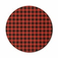 thumbnail image 1 of Plaid Mouse Pad for Computers, Lumberjack Fashion Buffalo Checks Pattern Retro Style Grid Composition, Round Non-Slip Thick Rubber Modern Gaming Mousepad, 8" Round, Orange Black, by Ambesonne, 1 of 2