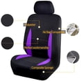 thumbnail image 2 of Flying Banner Car Seat Covers 9 PCS Front Seats and Rear Bench Polyester Cover Black with Purple, 2 of 5